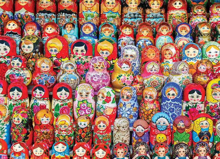 Russian Matryoshka Dolls Pattern & Geometric Jigsaw Puzzle By Eurographics
