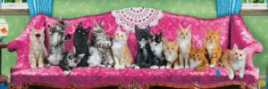 Kitty Cat Couch Cats Panoramic Puzzle By Eurographics
