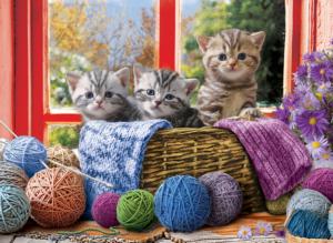 Knittin' Kittens Cats Large Piece By Eurographics