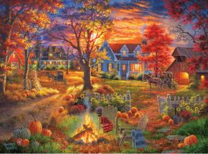 Autumn Village Landscape Jigsaw Puzzle By RoseArt