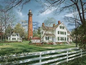 Currituck Beach Lighthouse House Lighthouse Jigsaw Puzzle By Heritage Puzzles