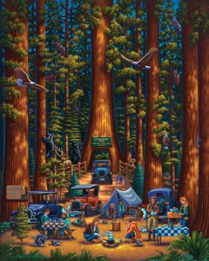 Redwood National Park Folk Art Jigsaw Puzzle By Dowdle Folk Art