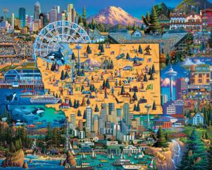 Best of Seattle Folk Art Jigsaw Puzzle By Dowdle Folk Art