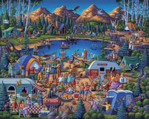 Camping Adventure Folk Art Jigsaw Puzzle By Dowdle Folk Art