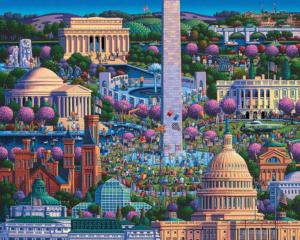 Washington DC Mall Folk Art Jigsaw Puzzle By Dowdle Folk Art