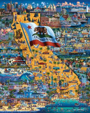 Best of Southern California Folk Art Jigsaw Puzzle By Dowdle Folk Art