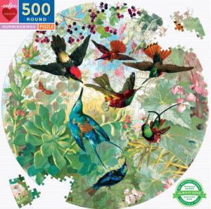 Hummingbirds Birds Round Jigsaw Puzzle By eeBoo
