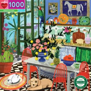 Green Kitchen Around the House Jigsaw Puzzle By eeBoo