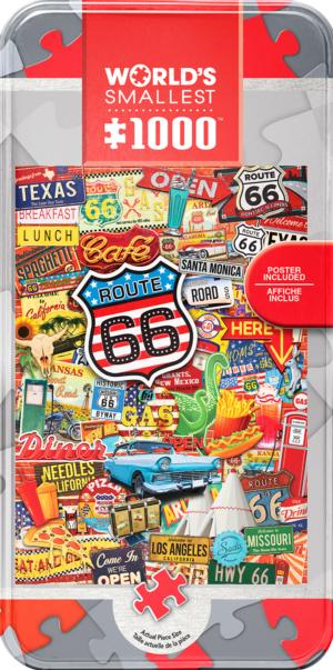 Route 66 Mini Puzzle Collage Tin Packaging By MasterPieces