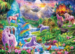Unicorns Retreat Waterfall Jigsaw Puzzle By MasterPieces