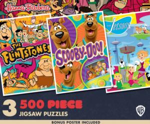 3 Pack - Hanna-Barbera 500 Piece Puzzles Pop Culture Cartoon Multi-Pack By MasterPieces