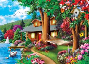 Around the Lake Cabin & Cottage Jigsaw Puzzle By MasterPieces