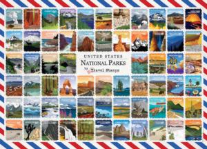National Parks - Travel Stamps National Parks Jigsaw Puzzle By MasterPieces