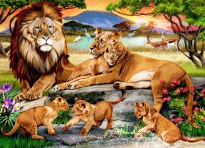 Lion’s Family in the Savannah Big Cats Jigsaw Puzzle By Willow Creek Press