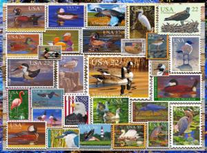 Birds of Our Shores Stamps Nostalgic & Retro Jigsaw Puzzle By Willow Creek Press