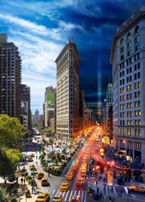 Flatiron, NYC, Day to Night™ Sunrise & Sunset Jigsaw Puzzle By 4D Cityscape Inc.