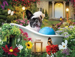 Bubble Bath in the Garden Collage Jigsaw Puzzle By SunsOut