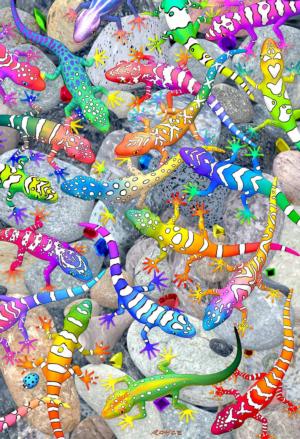 Super Deep 3D - Gecko Magic Rainbow & Gradient 3D Puzzle By RoseArt