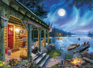 Moonlight Lodge Cabin & Cottage Jigsaw Puzzle By Buffalo Games
