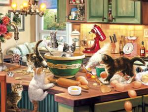 Kitten Kitchen Capers Around the House Jigsaw Puzzle By Buffalo Games
