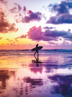 BLANC Series: Sunset Surfer, California Beach & Ocean Large Piece By Buffalo Games
