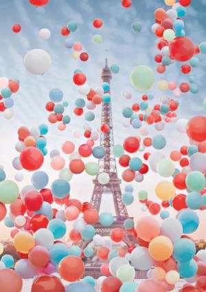 BLANC Series: Eiffel Tower Balloons Paris & France Jigsaw Puzzle By Buffalo Games