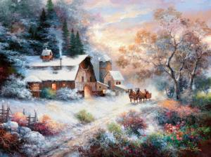 Snowy Evening Outing Winter Jigsaw Puzzle By SunsOut