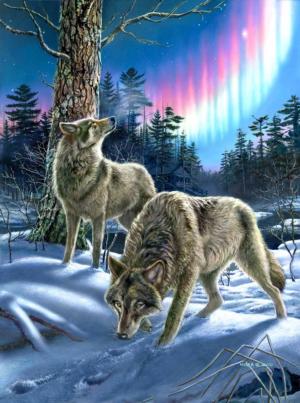 Wolves and Lights Wolf Jigsaw Puzzle By SunsOut