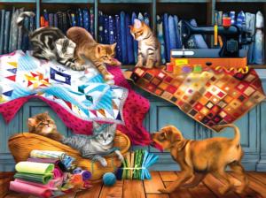Quilting Room Mischief Dogs Jigsaw Puzzle By SunsOut