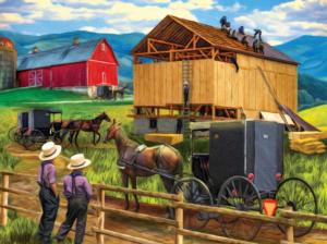 Raising the Barn Horse Jigsaw Puzzle By SunsOut