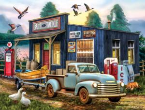The Early Bird Catches the Fish Sunrise & Sunset Jigsaw Puzzle By SunsOut