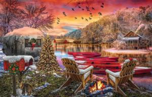 Christmas Eve Camping Lakes & Rivers Jigsaw Puzzle By SunsOut