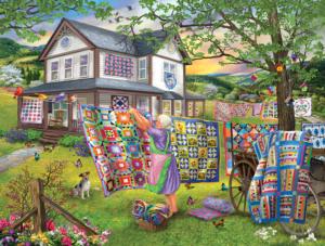 Grandma's Quilts Around the House Jigsaw Puzzle By SunsOut
