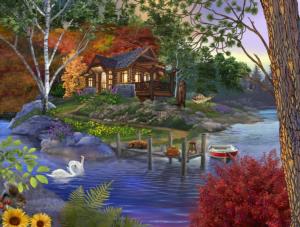 Memory Lake Cabin & Cottage Jigsaw Puzzle By SunsOut