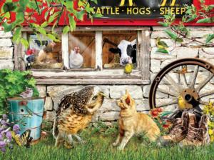 Owl and Pussycat Farm Animal Jigsaw Puzzle By SunsOut