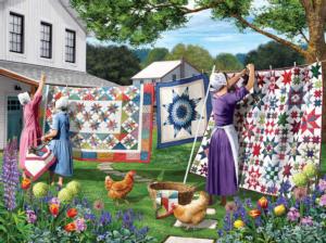 Quilts in the Backyard Around the House Jigsaw Puzzle By SunsOut