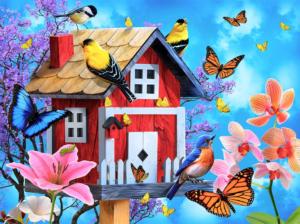 Red Birdhouse Butterflies and Insects Jigsaw Puzzle By SunsOut