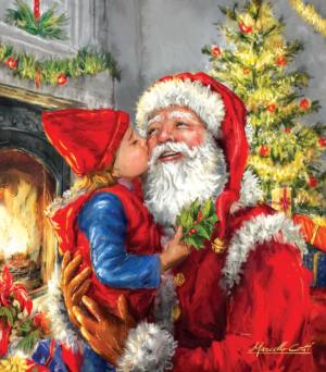 Kissing Santa - Scratch and Dent Christmas Jigsaw Puzzle By SunsOut