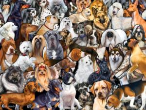 Dog World Collage Large Piece By SunsOut