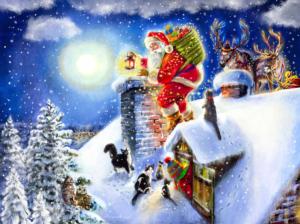 Santa on the Roof Christmas Jigsaw Puzzle By SunsOut