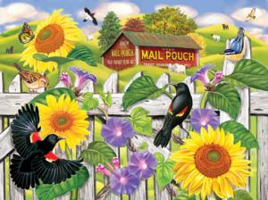 Sunflowers and Blackbirds Flower & Garden Jigsaw Puzzle By SunsOut