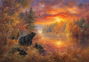 Fishing Camp Bear Large Piece By SunsOut