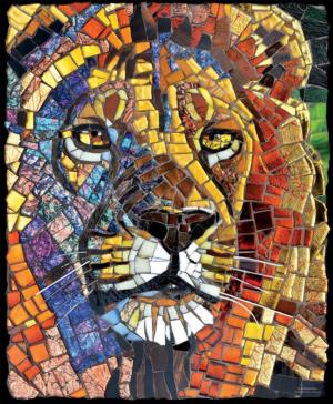 Stained Glass Lion Big Cats Jigsaw Puzzle By SunsOut