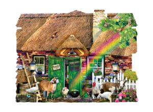 Irish Cottage Cabin & Cottage Shaped Puzzle By SunsOut