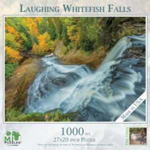 Laughing Whitefish Falls Waterfall Jigsaw Puzzle By MI Puzzles