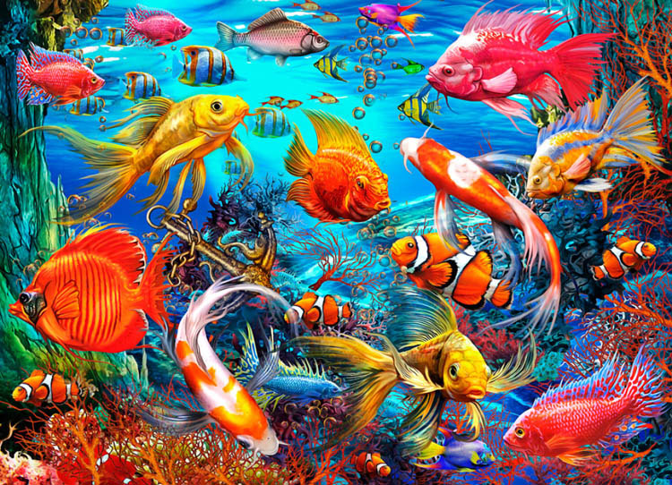 Tropical Fish Fish Jigsaw Puzzle By Vermont Christmas Company