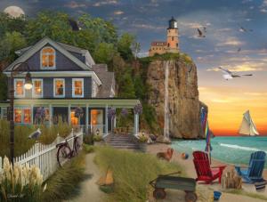 Beachside Lighthouse Beach & Ocean Jigsaw Puzzle By Vermont Christmas Company