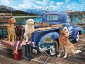 Dogs Gone Fishing Fishing Jigsaw Puzzle By Vermont Christmas Company