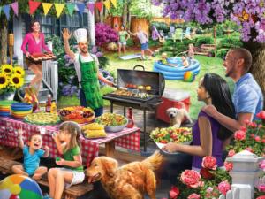 Backyard BBQ Around the House Jigsaw Puzzle By Vermont Christmas Company