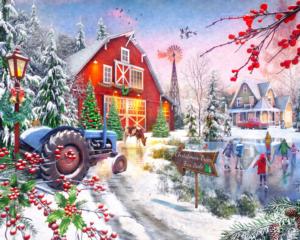 Christmas Skaters Christmas Jigsaw Puzzle By Vermont Christmas Company
